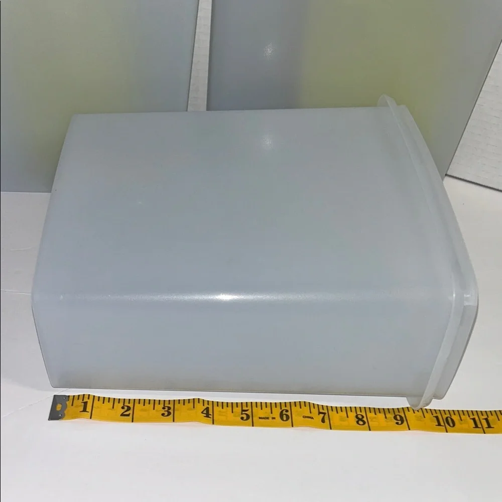 Tupperware Frosted Containers with Red and Green Lids